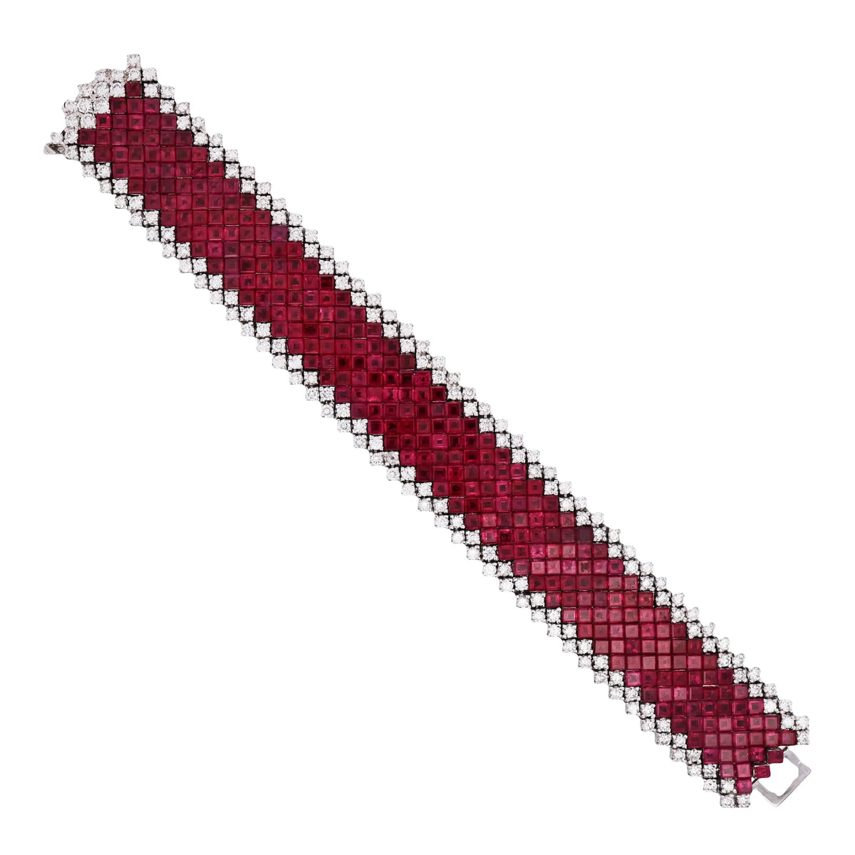 18K Gold Invisible-set Ruby Diamond Bracelet