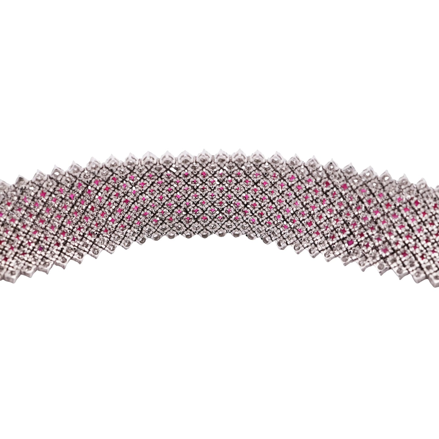 18K Gold Invisible-set Ruby Diamond Bracelet