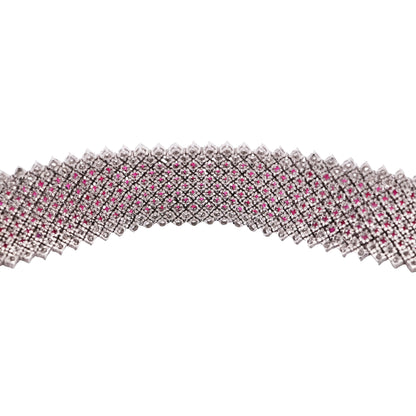 18K Gold Invisible-set Ruby Diamond Bracelet