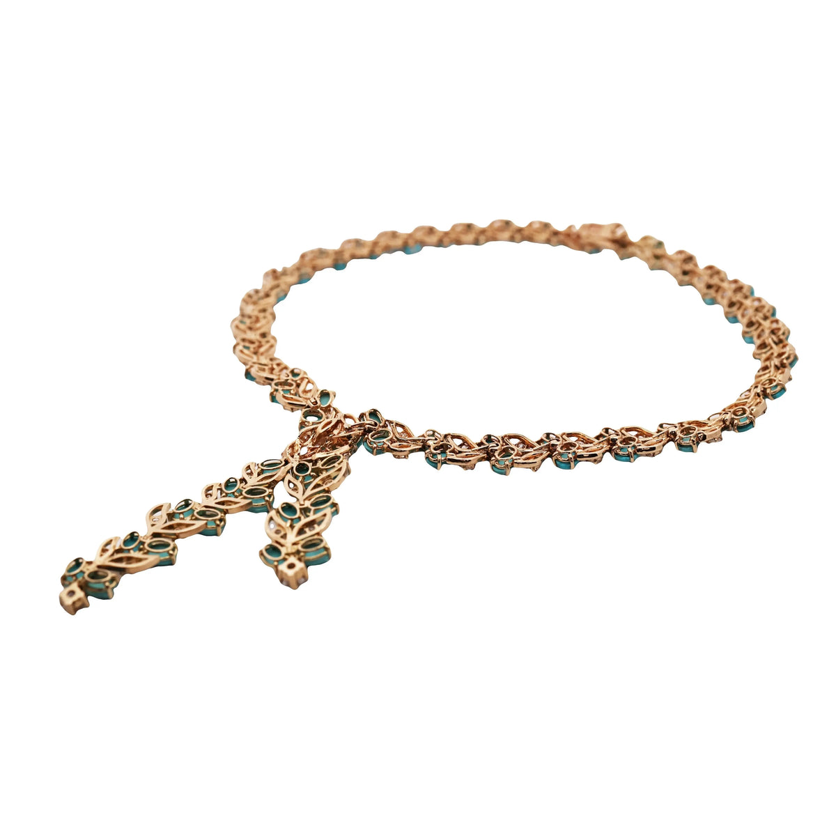 Cartier, 18K Gold Turquoise Diamond Necklace, IAJA