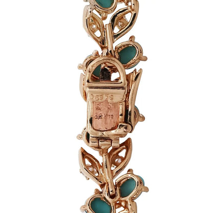 Cartier, 18K Gold Turquoise Diamond Necklace, IAJA