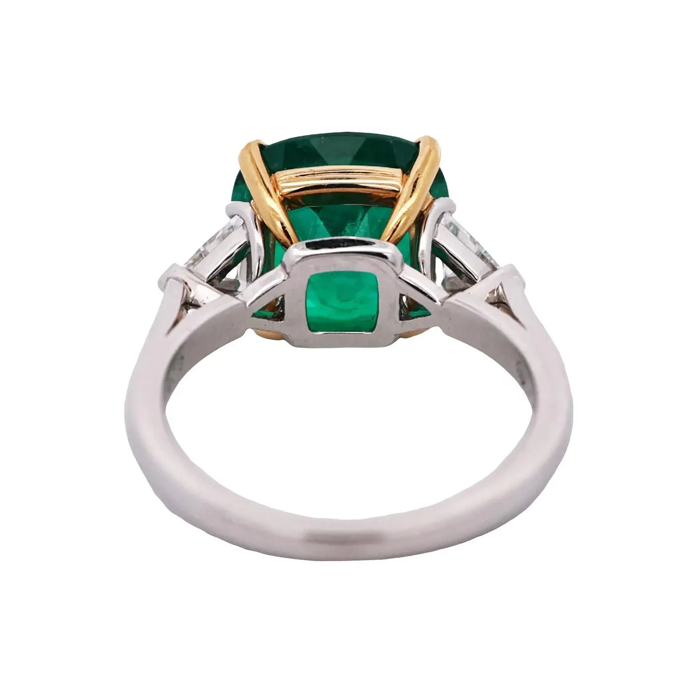 Oscar Heyman, Platinum 18K Gold 5.13ct Colombia Emerald Diamond Ring, Gubelin
