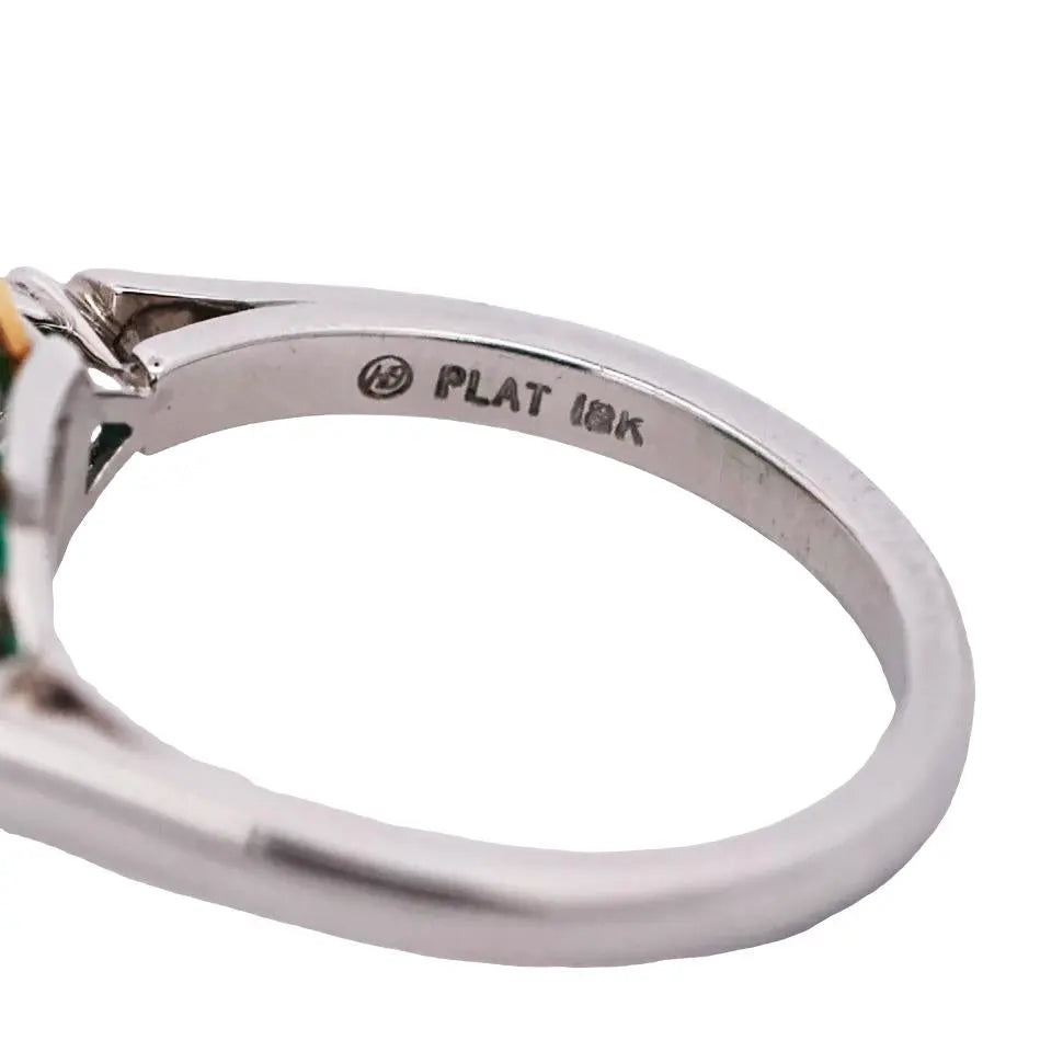 Oscar Heyman, Platinum 18K Gold 5.13ct Colombia Emerald Diamond Ring, Gubelin