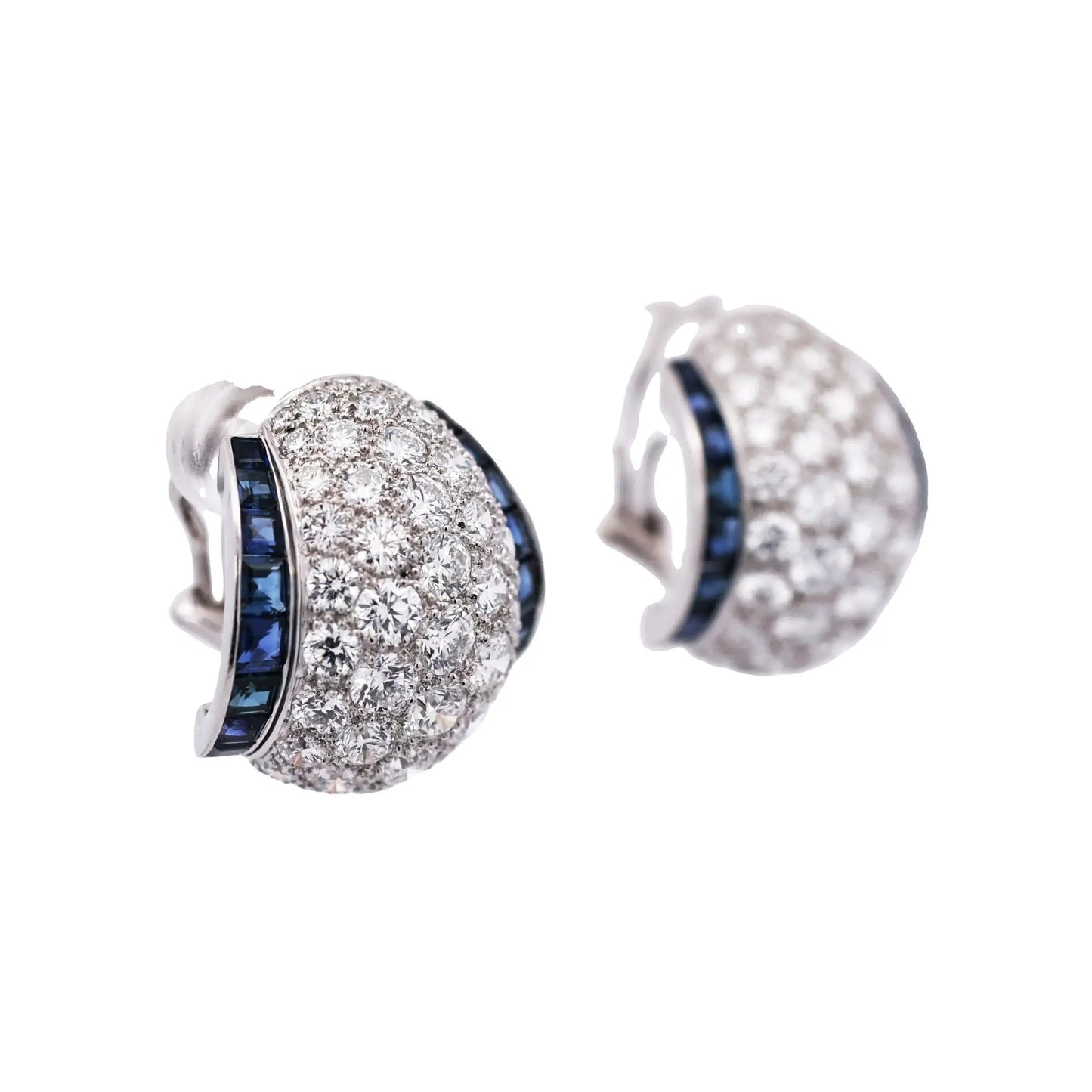 Oscar Heyman, Platinum Sapphire Diamond Earrings