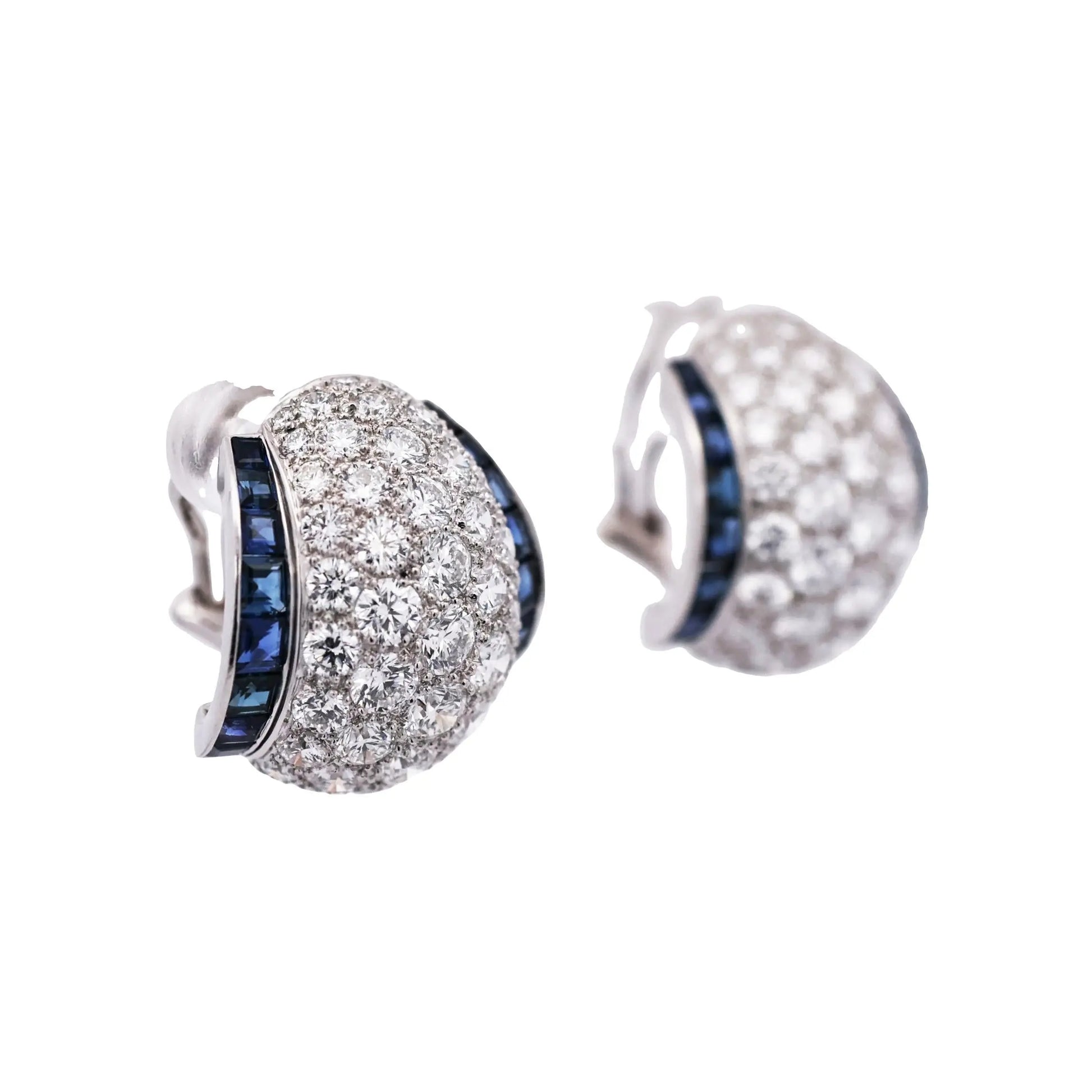 Oscar Heyman, Platinum Sapphire Diamond Earrings