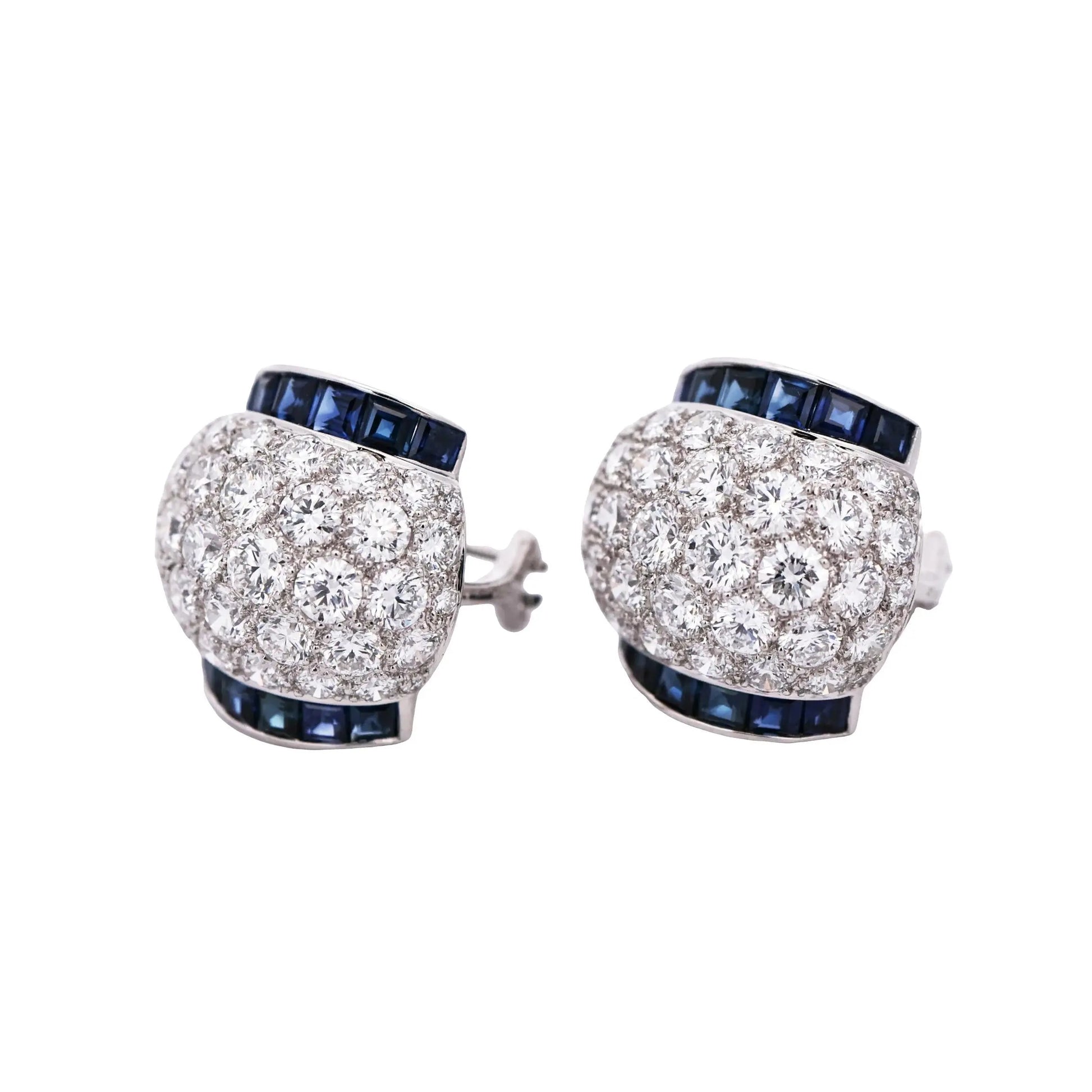 Oscar Heyman, Platinum Sapphire Diamond Earrings