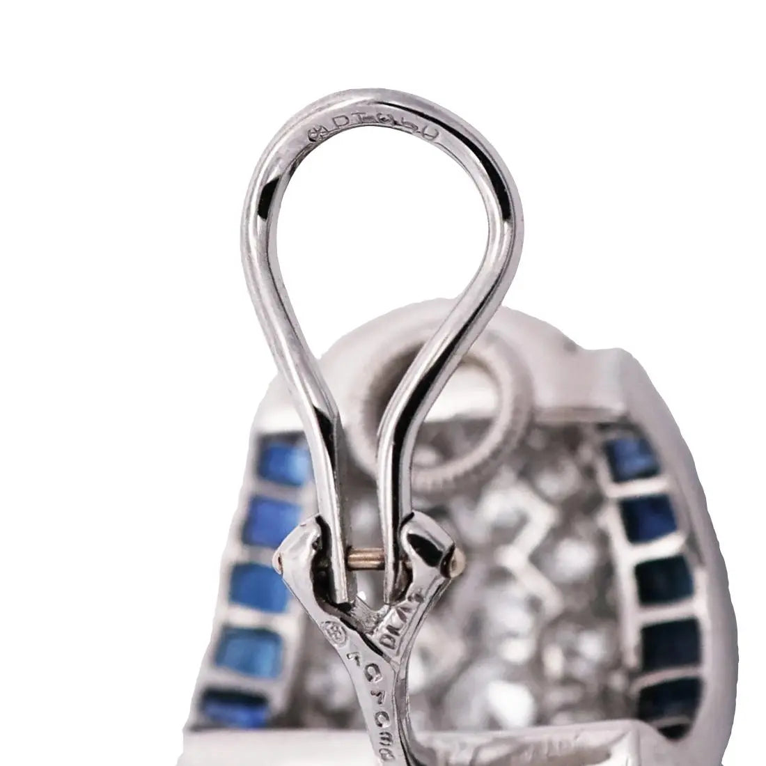Oscar Heyman, Platinum Sapphire Diamond Earrings