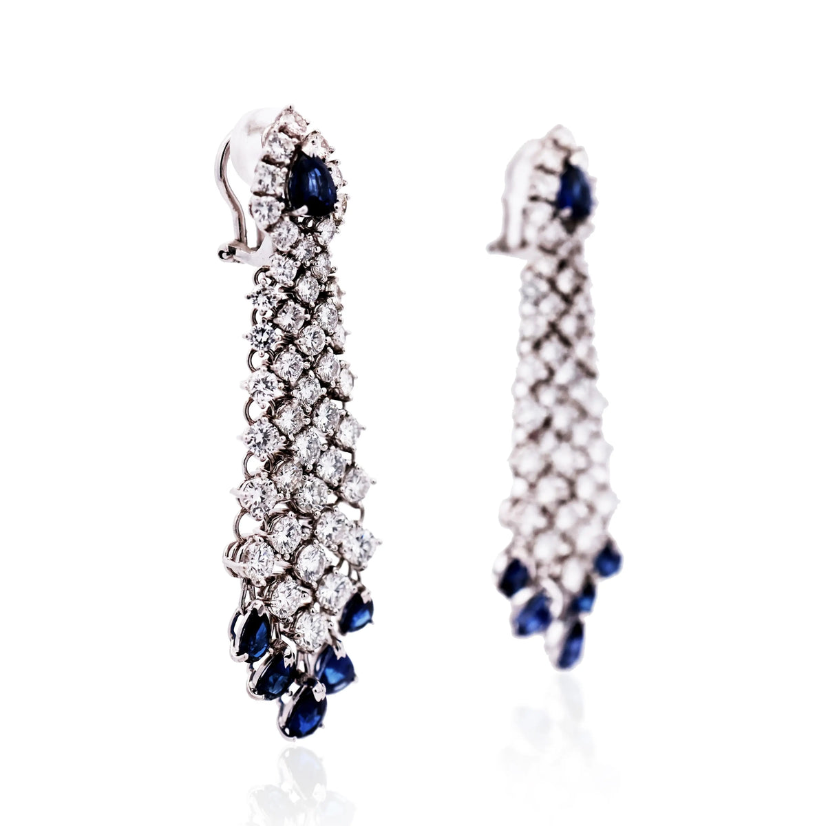14K Gold Sapphire Diamond Earrings