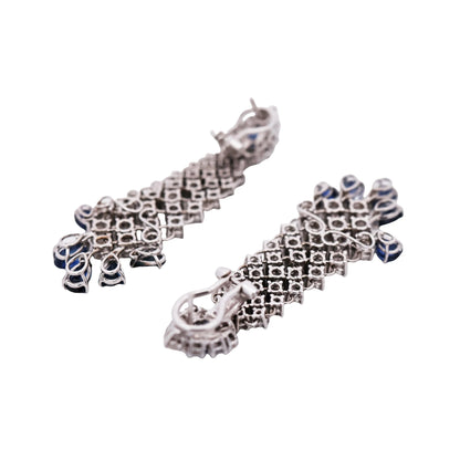 14K Gold Sapphire Diamond Earrings