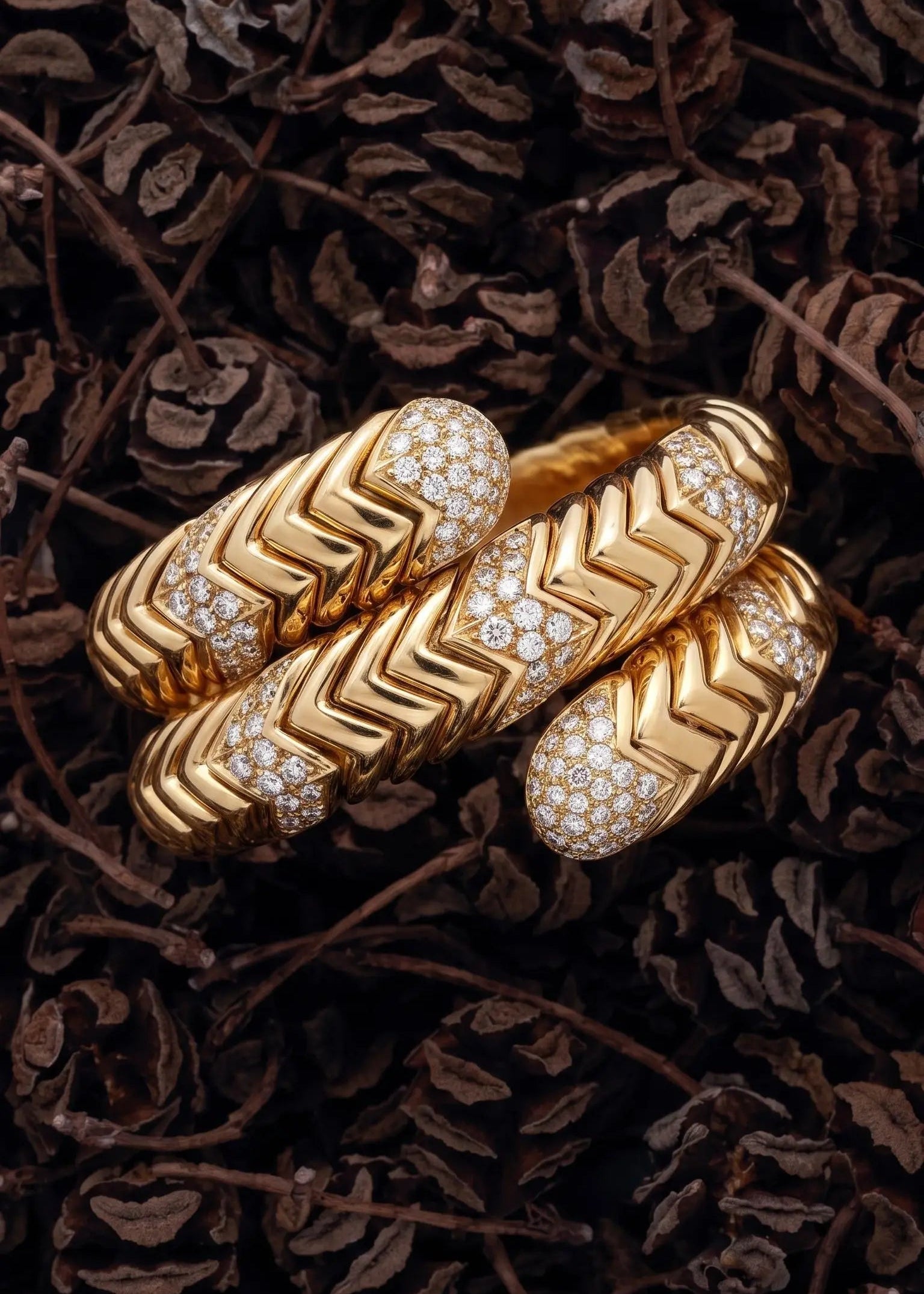 Bvlgari, 18K Gold Diamond Spiga Bracelet