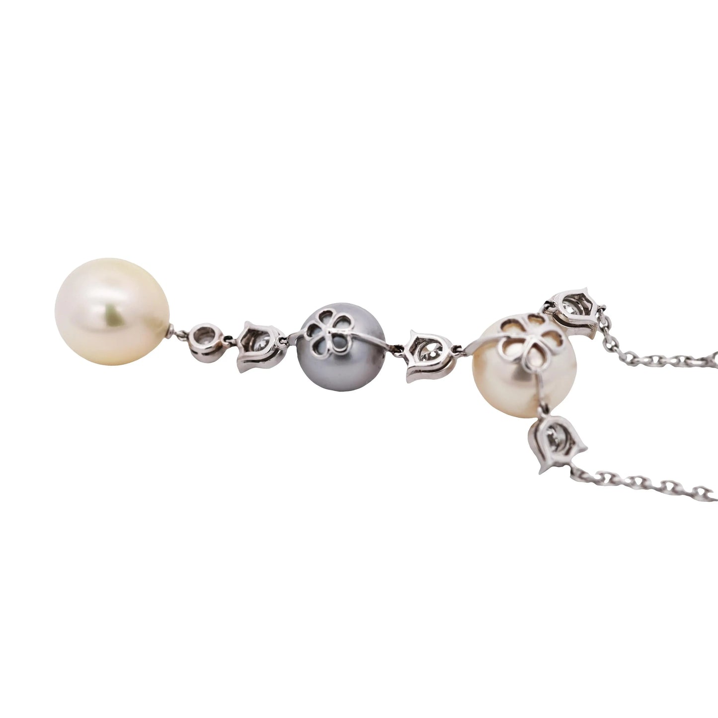 Cartier, 18K Gold Pearl Diamond Necklace