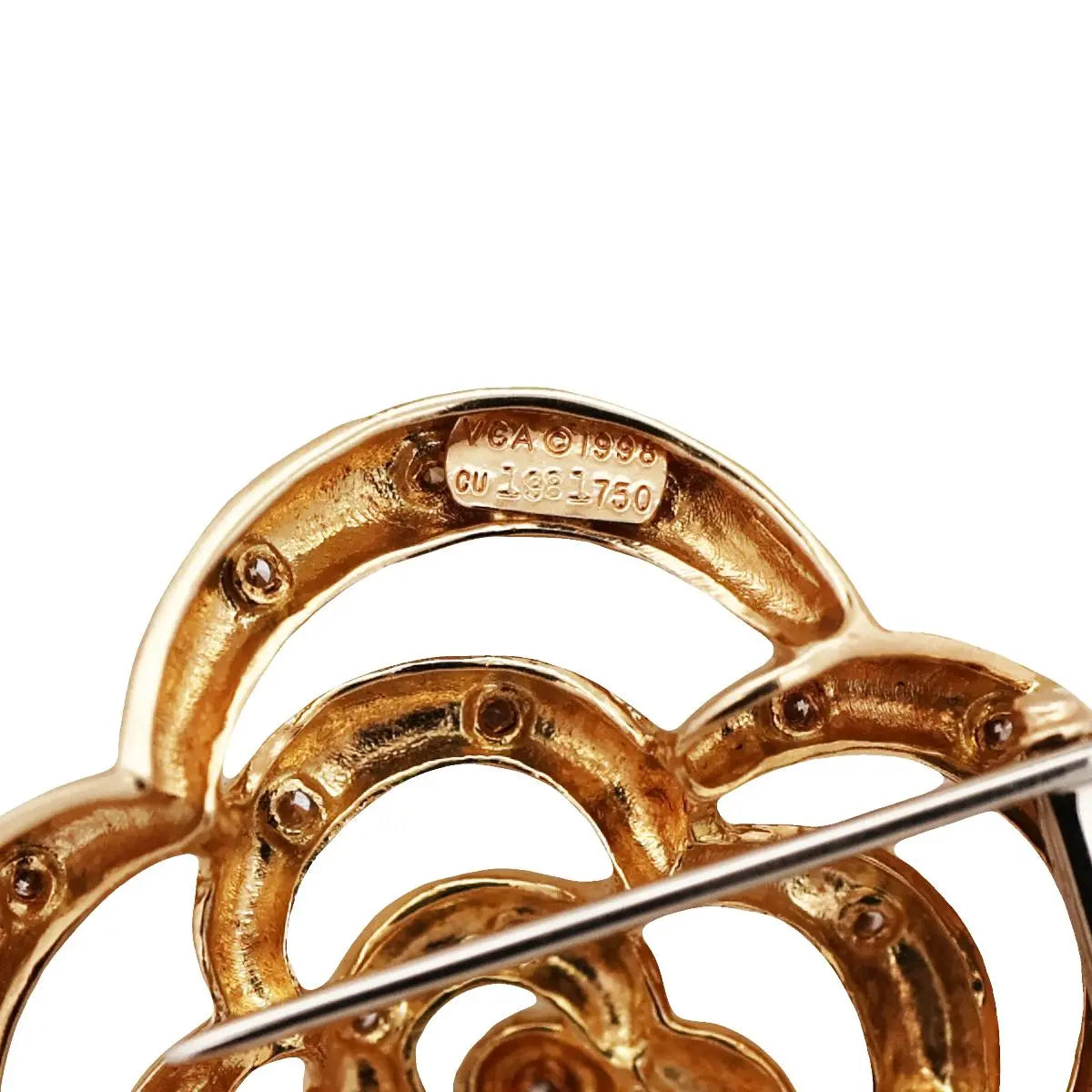 Van Cleef & Arpels, 18K Gold Diamond Camellia Brooch