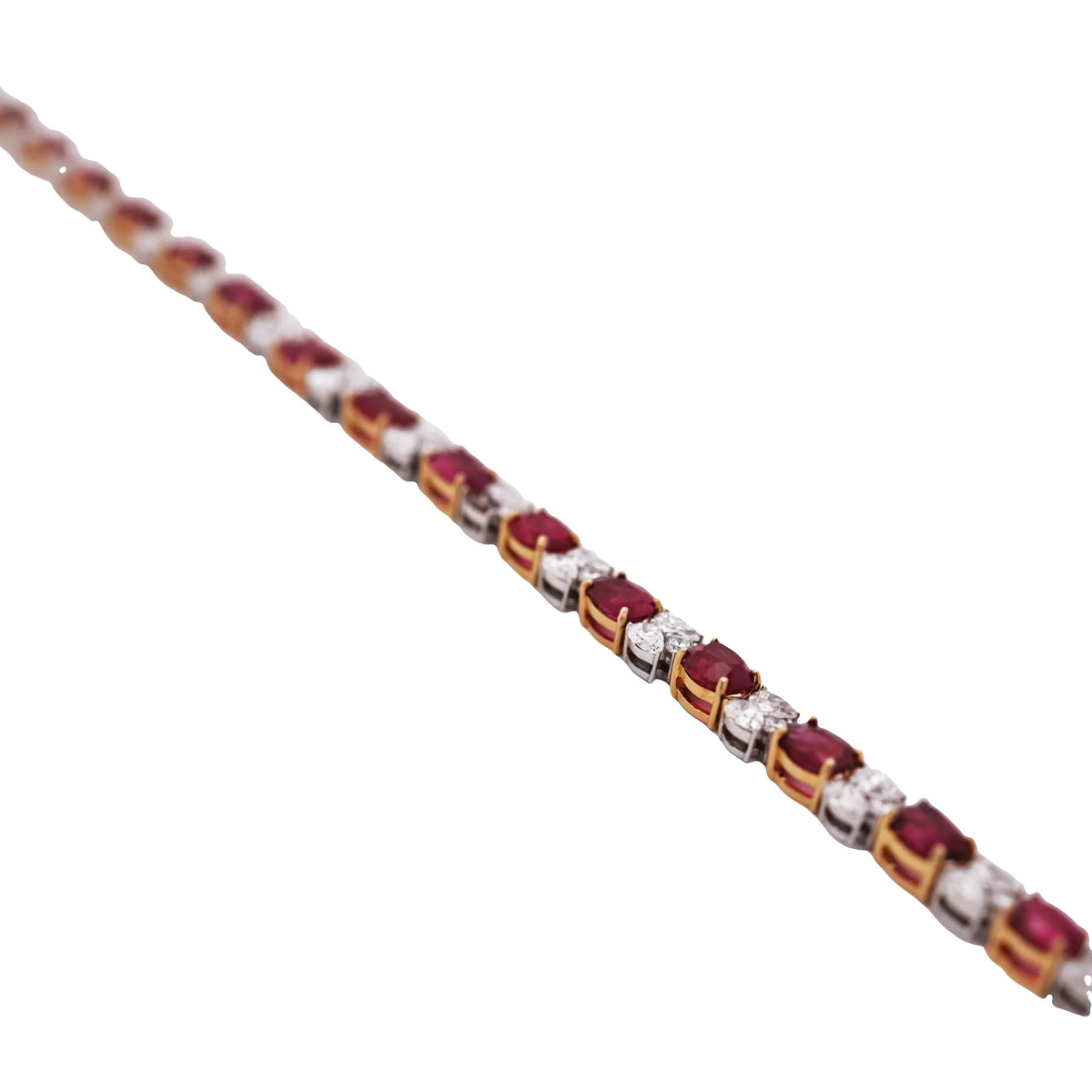 18K Gold Burma Unheated Ruby Diamond Bracelet