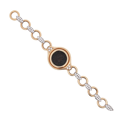 Bvlgari, 18K Gold Antique Coin Diamond Bracelet