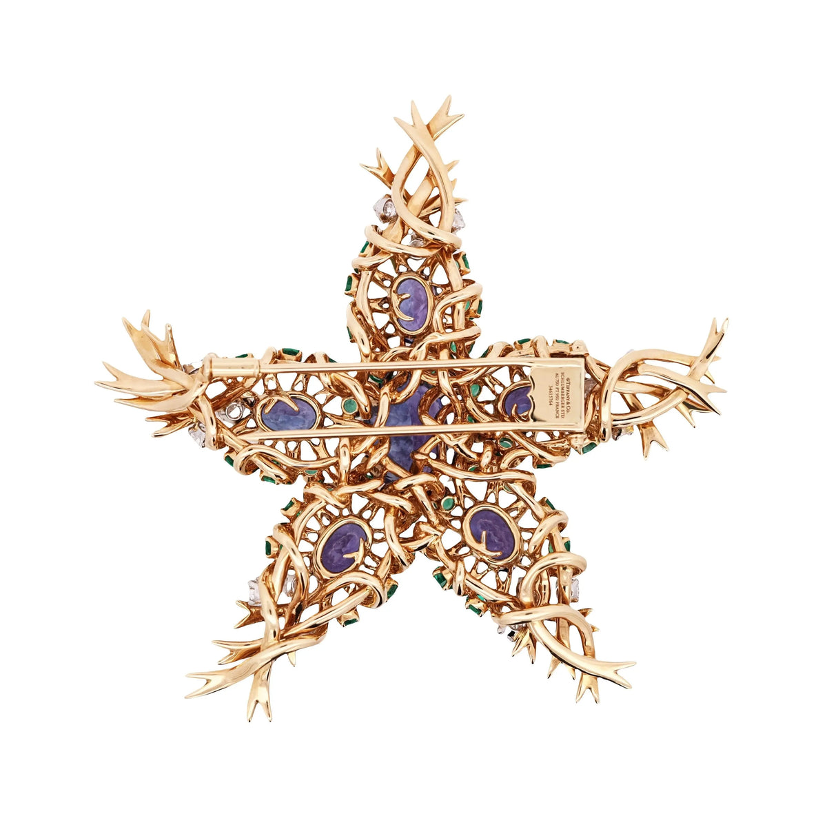 Tiffany Schlumberger, 18K Gold Gemstone Seastar Brooch