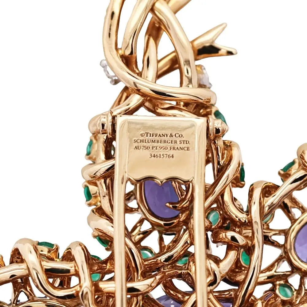 Tiffany Schlumberger, 18K Gold Gemstone Seastar Brooch