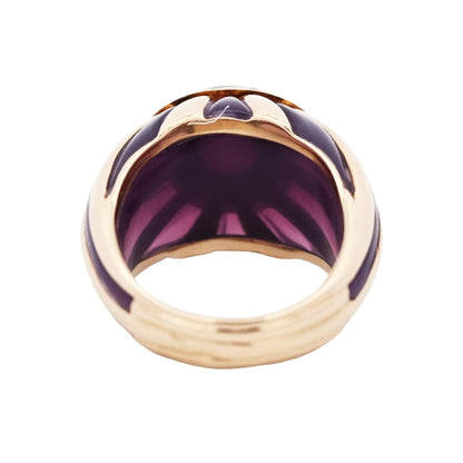 Bvlgari, 18K Gold Amethyst Diamond Ring