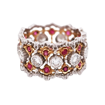 Buccellati, 18K Gold Ruby Diamond Ring