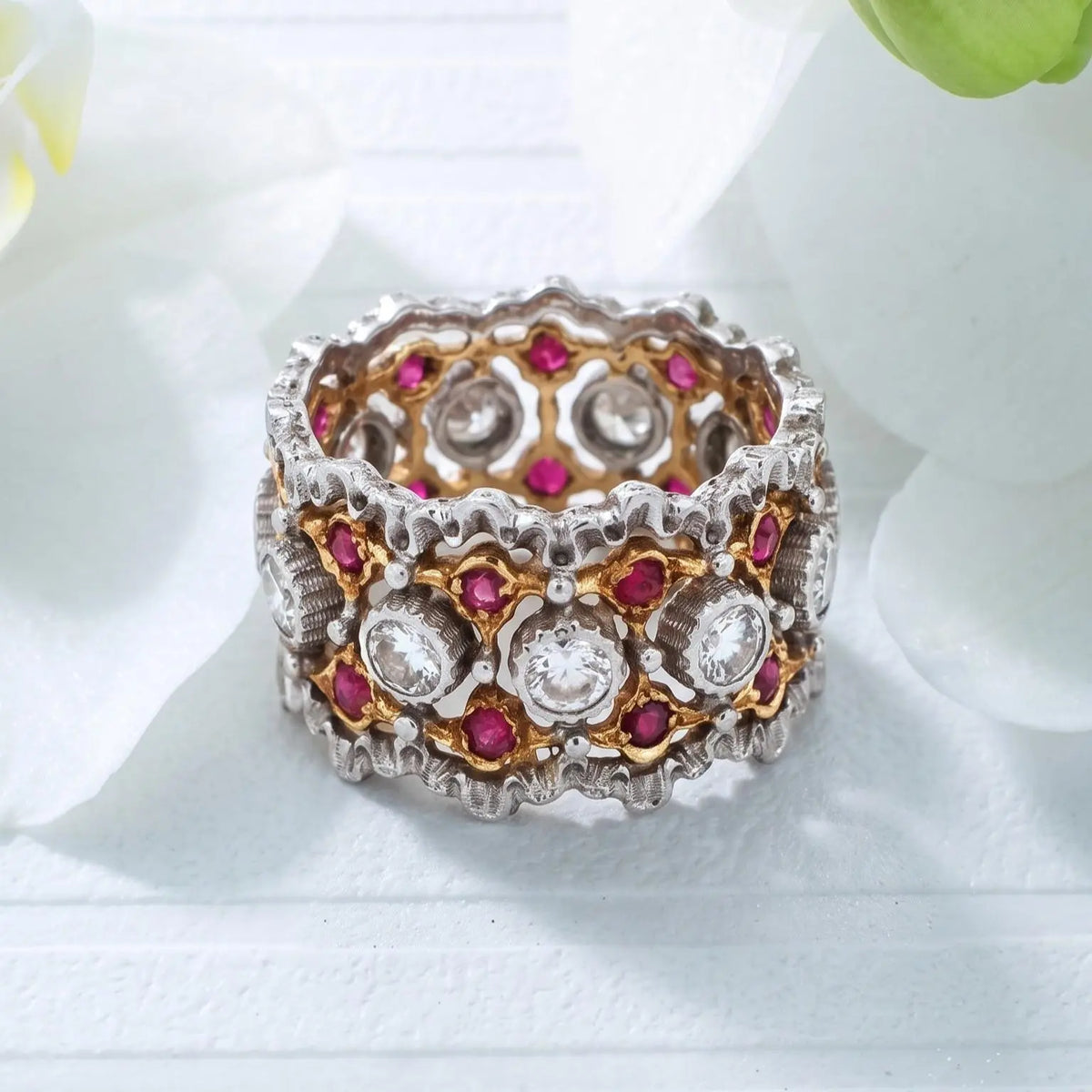 Buccellati, 18K Gold Ruby Diamond Ring