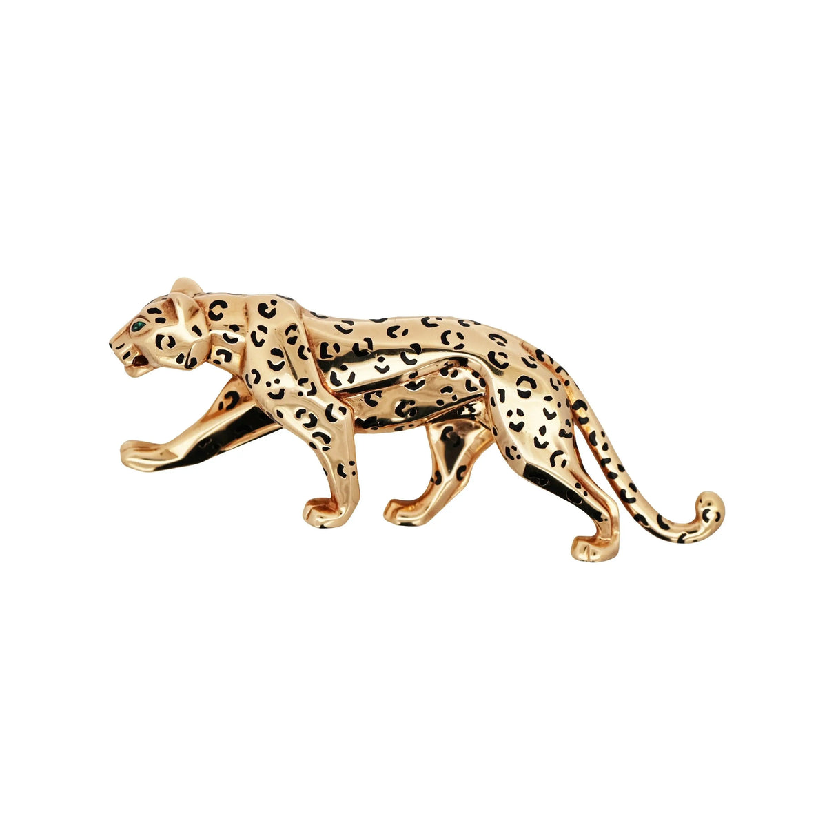 Cartier, 18K Gold Enamel Panthere Brooch