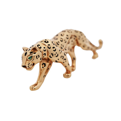 Cartier, 18K Gold Enamel Panthere Brooch