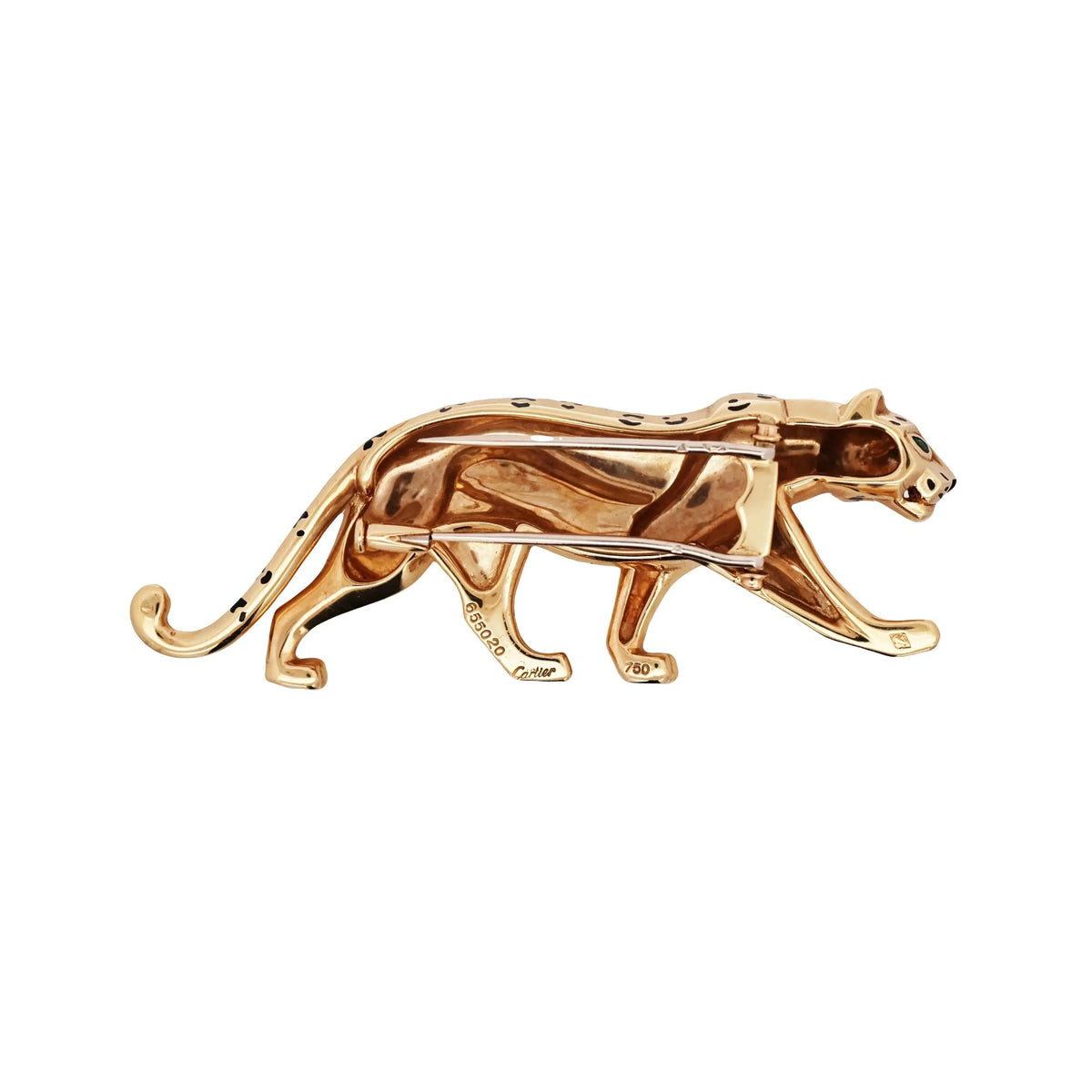 Cartier, 18K Gold Enamel Panthere Brooch