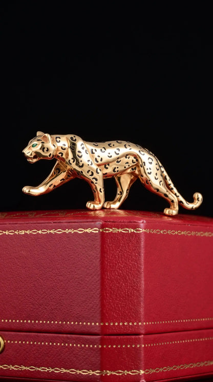 Cartier, 18K Gold Enamel Panthere Brooch