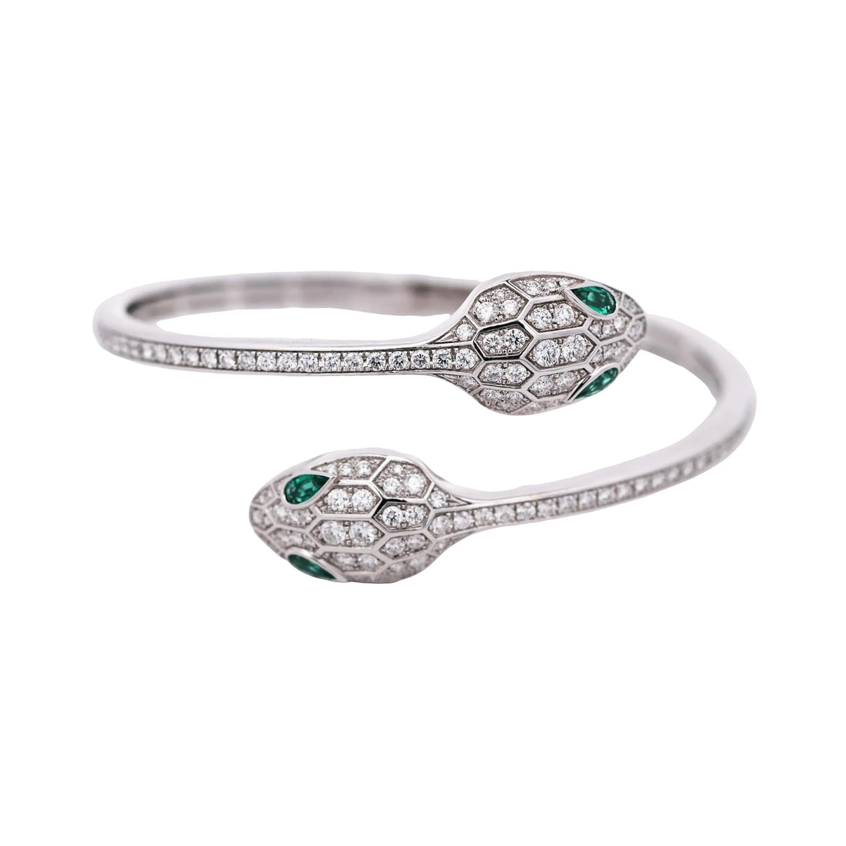 Bvlgari, 18K Gold Emerald Diamond Bracelet