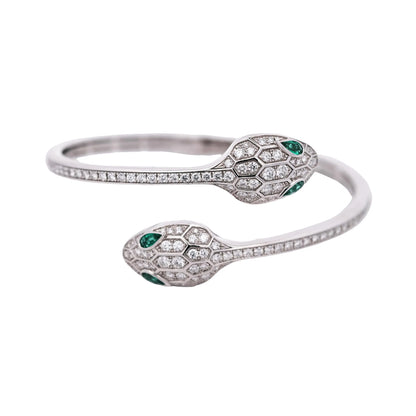 Bvlgari, 18K Gold Emerald Diamond Bracelet