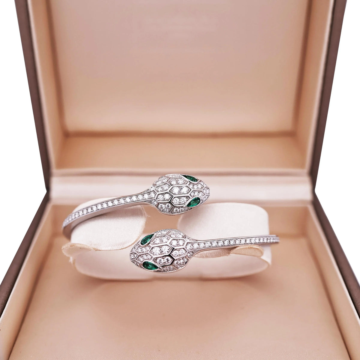 Bvlgari, 18K Gold Emerald Diamond Bracelet