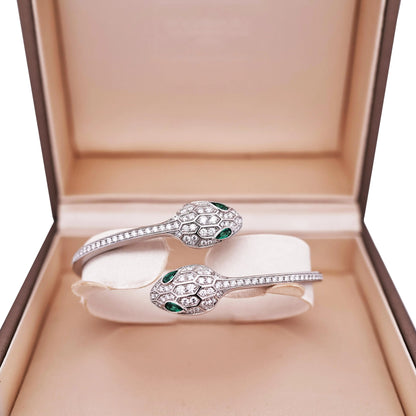 Bvlgari, 18K Gold Emerald Diamond Bracelet