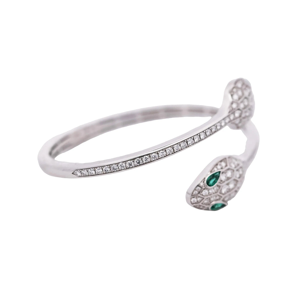 Bvlgari, 18K Gold Emerald Diamond Bracelet