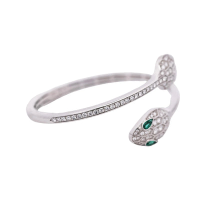 Bvlgari, 18K Gold Emerald Diamond Bracelet