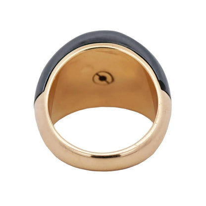 Bvlgari, 18K Gold Hematite Diamond Ring