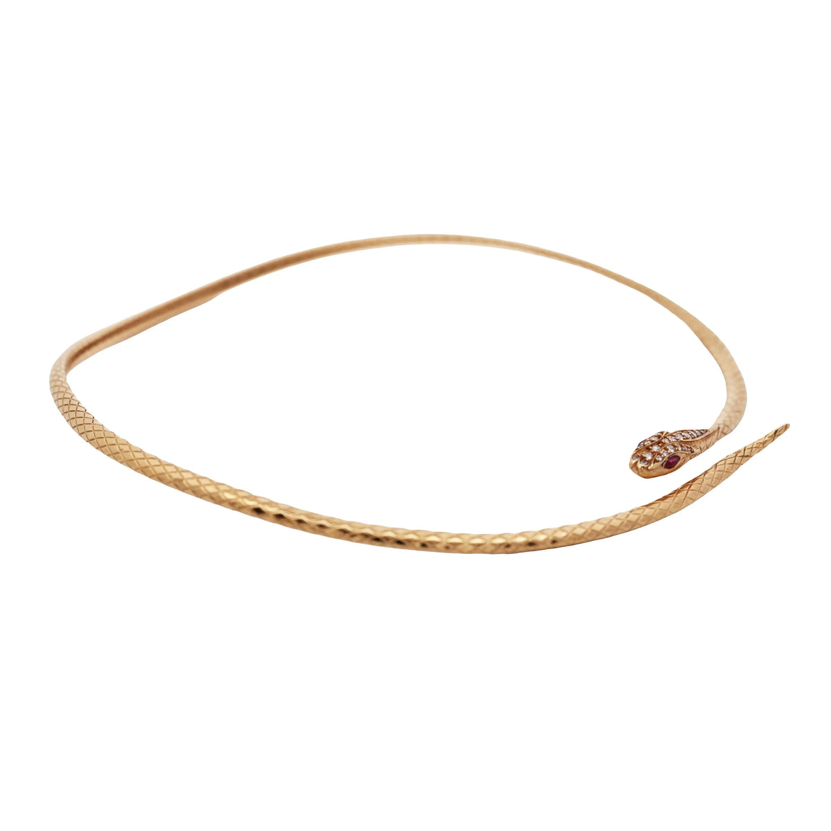 18K Gold Diamond Serpent Necklace