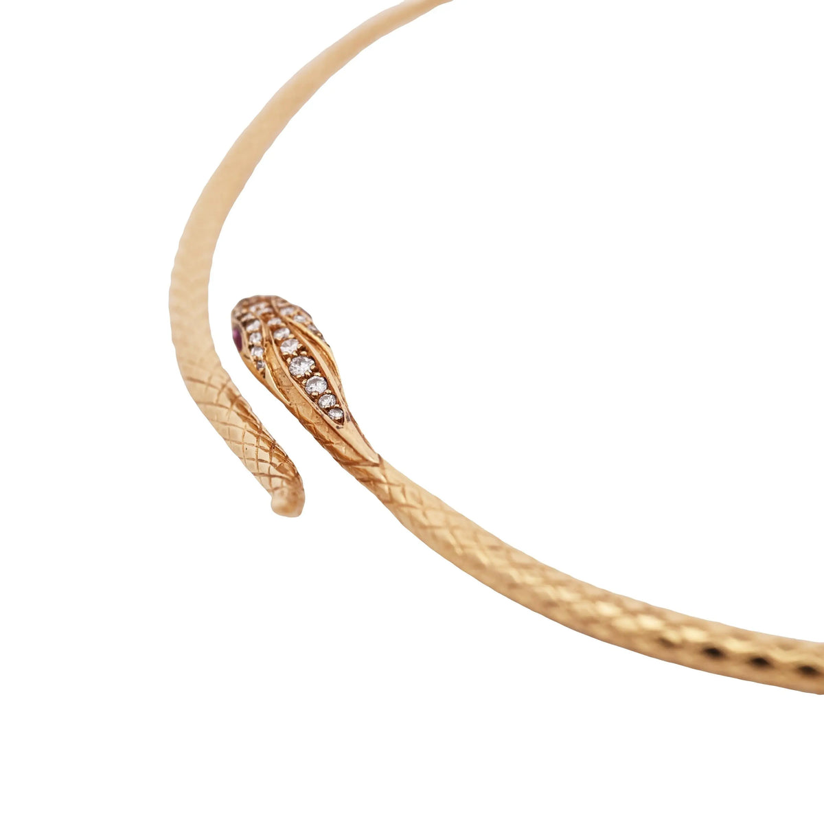 18K Gold Diamond Serpent Necklace