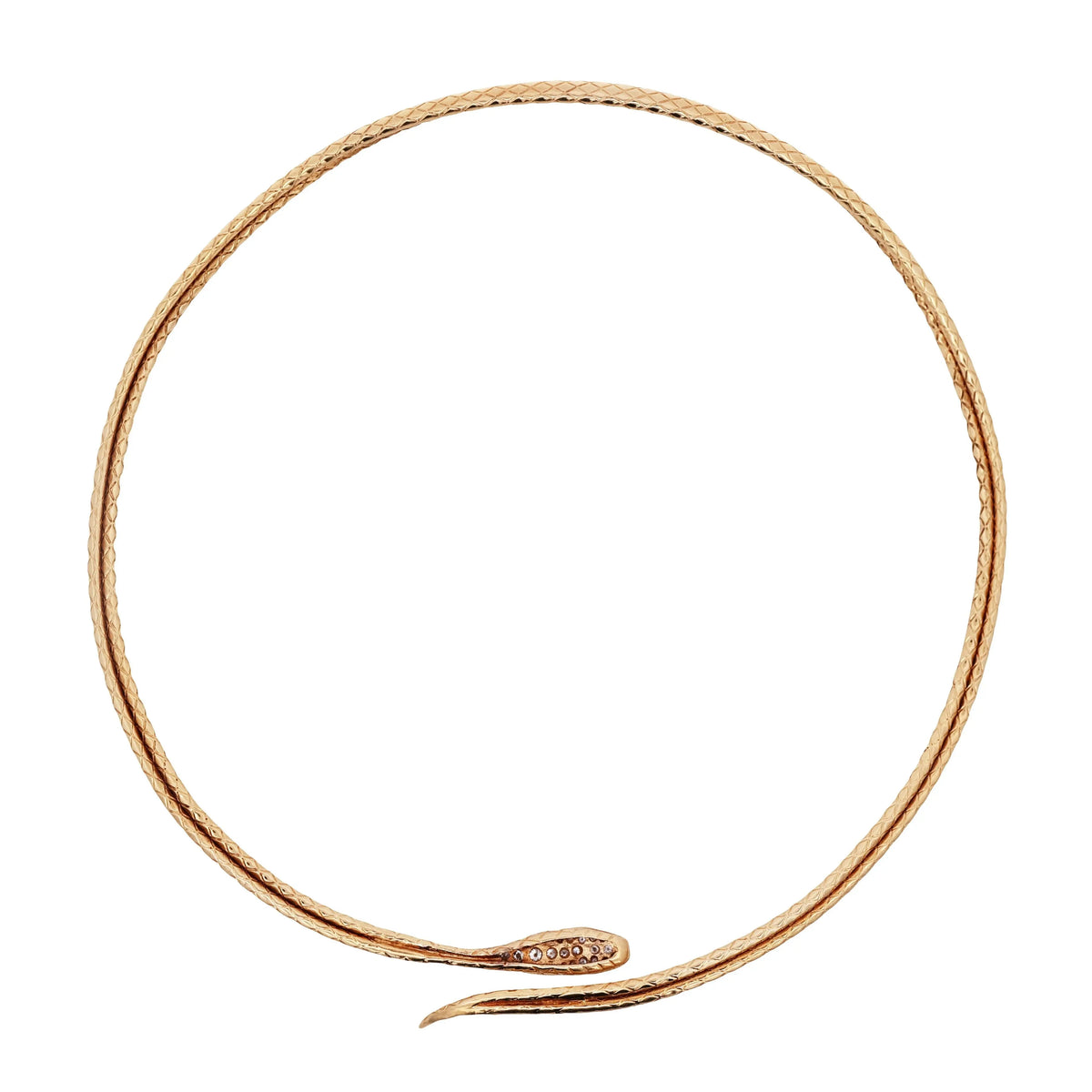 18K Gold Diamond Serpent Necklace