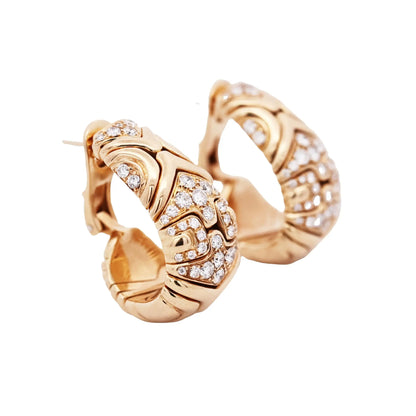 Bvlgari, 18K Gold Diamond Earrings