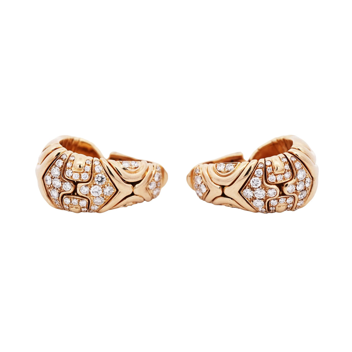 Bvlgari, 18K Gold Diamond Earrings