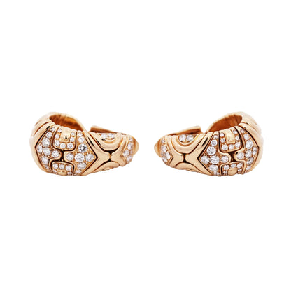 Bvlgari, 18K Gold Diamond Earrings