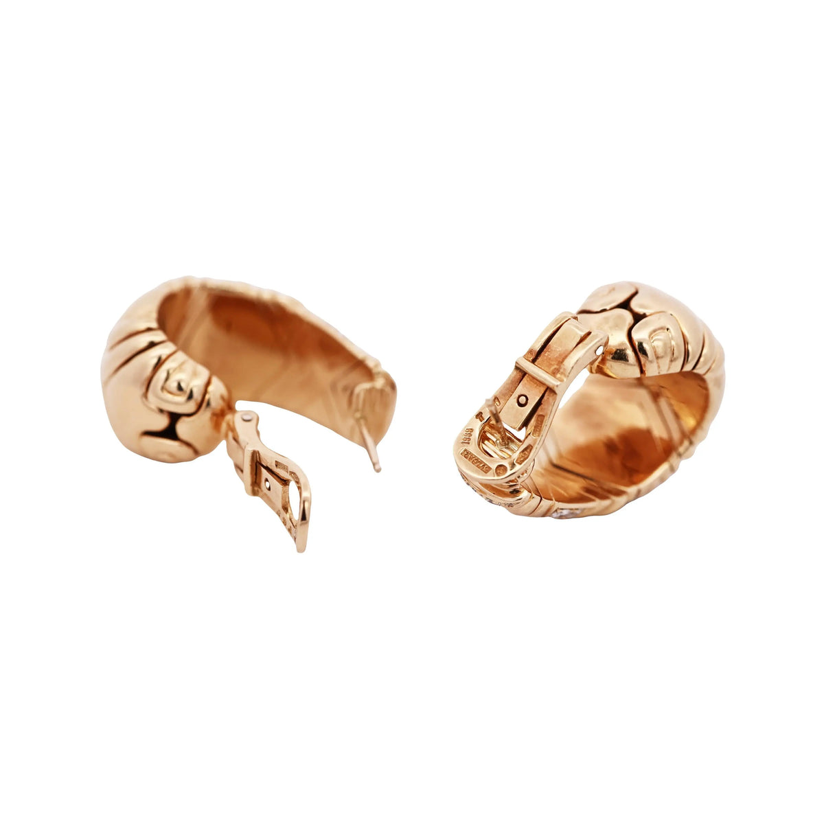 Bvlgari, 18K Gold Diamond Earrings