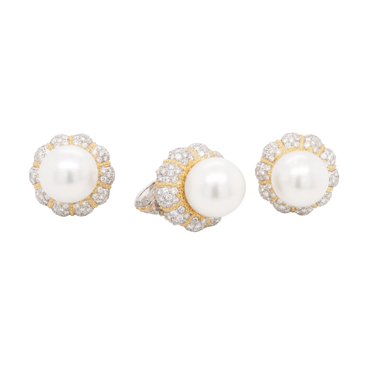 Buccellati, 18K Gold Pearl Diamond Ring
