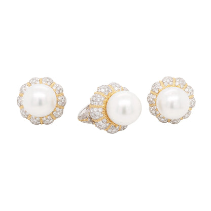 Buccellati, 18K Gold Pearl Diamond Ring