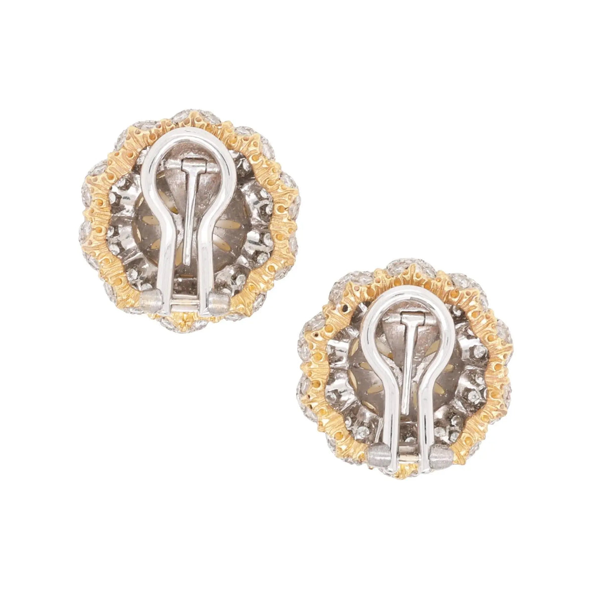 Buccellati, 18K Gold Pearl Diamond Earrings