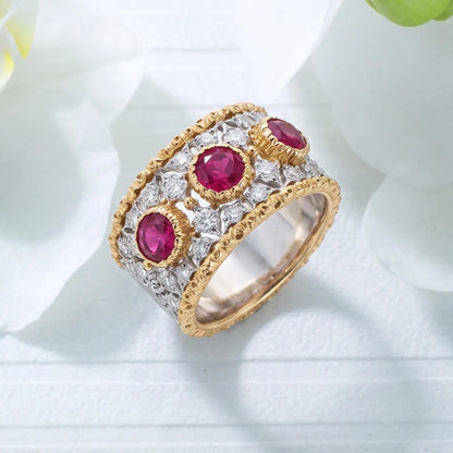 Buccellati, 18K Gold Ruby Diamond Ring