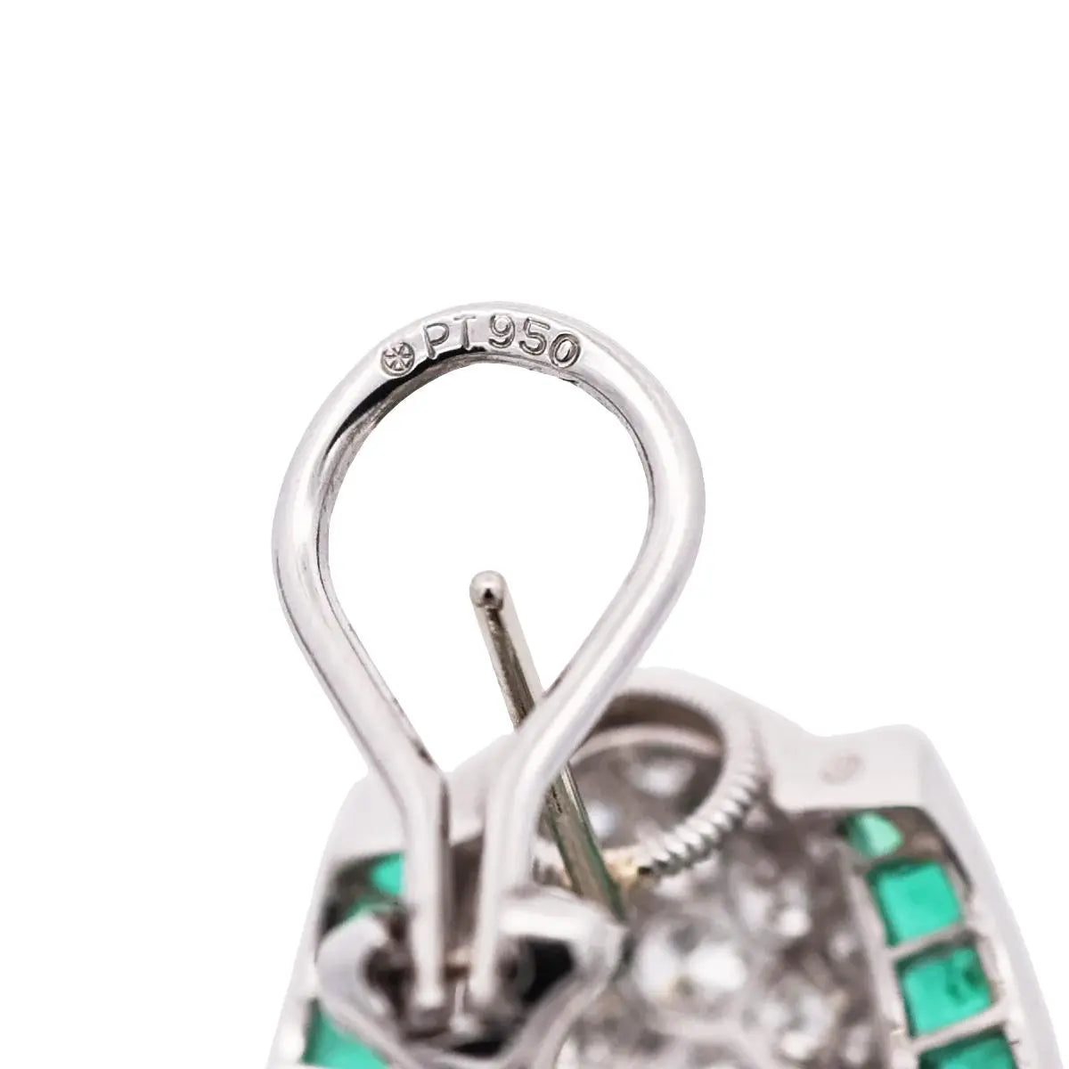 Oscar Heyman, Platinum Emerald Diamond Earrings