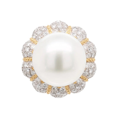 Buccellati, 18K Gold Pearl Diamond Ring