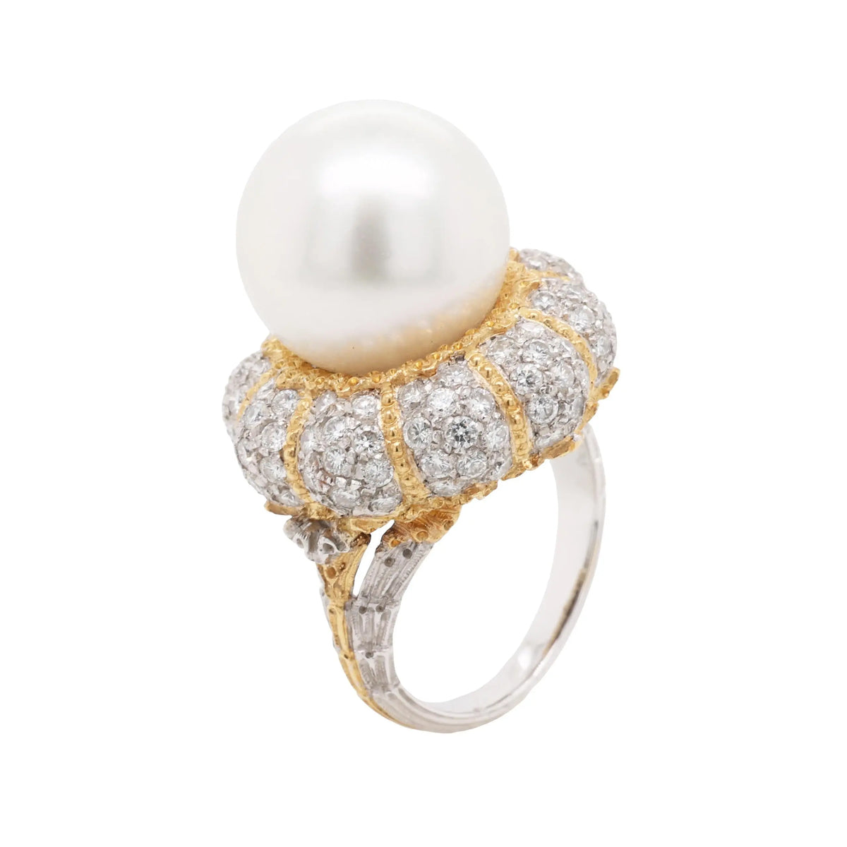 Buccellati, 18K Gold Pearl Diamond Ring