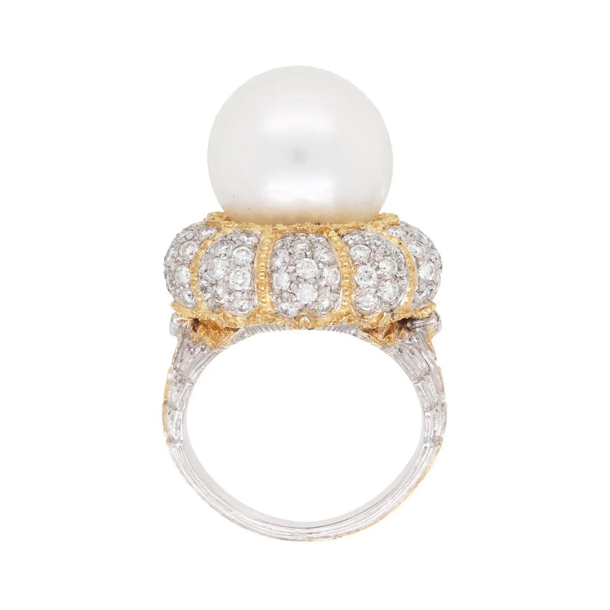 Buccellati, 18K Gold Pearl Diamond Ring