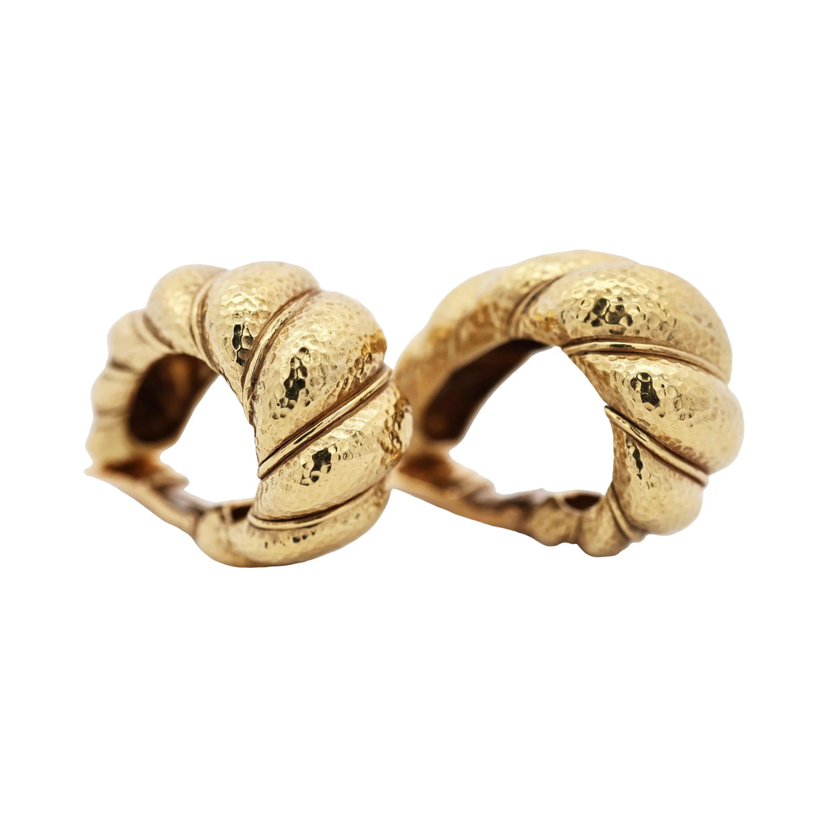 David Webb, Platinum 18K Gold Earrings